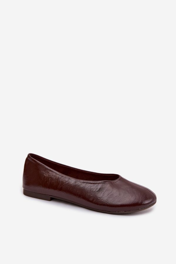 Brown Ballet Flats in Ballet Flats, Ballet Pumps For Women with Fabric, Footbed and Heel Height