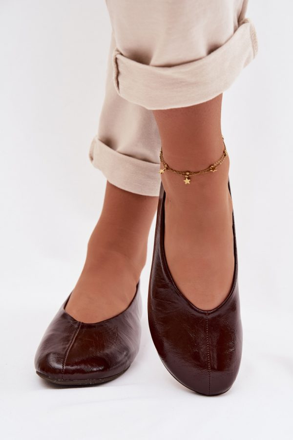 Brown Ballet Flats in Ballet Flats, Ballet Pumps For Women with Fabric, Footbed and Heel Height