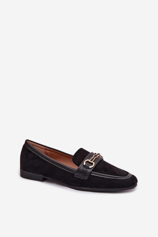 Black Loafers in Moccasins, Loafers with Fabric, Footbed, Upper Height and Sole Height