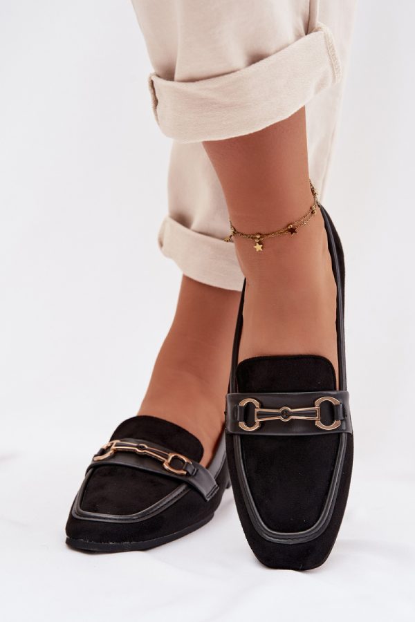 Black Loafers in Moccasins, Loafers with Fabric, Footbed, Upper Height and Sole Height