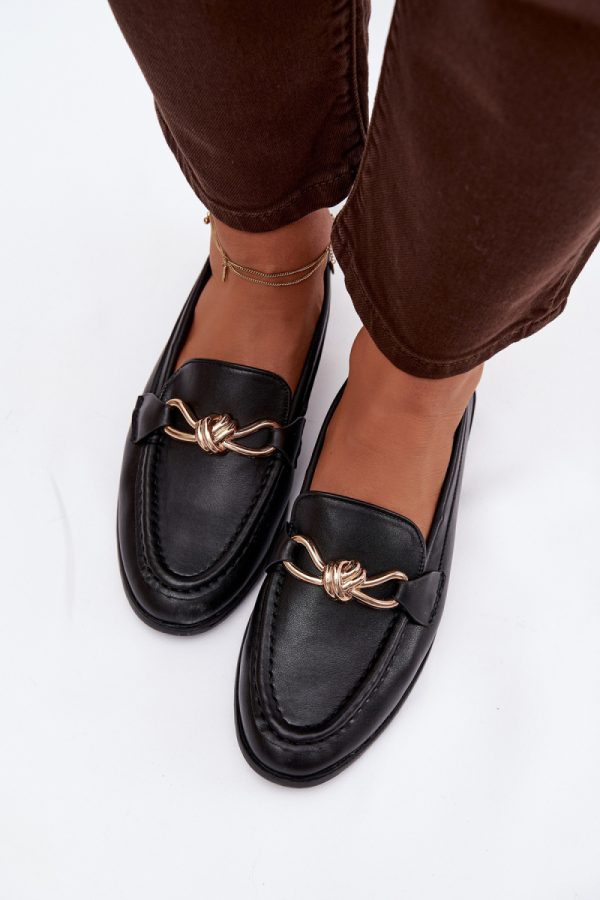 Black Loafers in Moccasins, Loafers with Fabric, Footbed, Upper Height and Heel Height