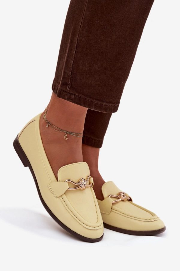 Yellow Loafers in Moccasins, Loafers with Fabric, Footbed, Upper Height and Heel Height