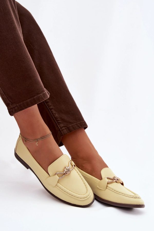 Yellow Loafers in Moccasins, Loafers with Fabric, Footbed, Upper Height and Heel Height
