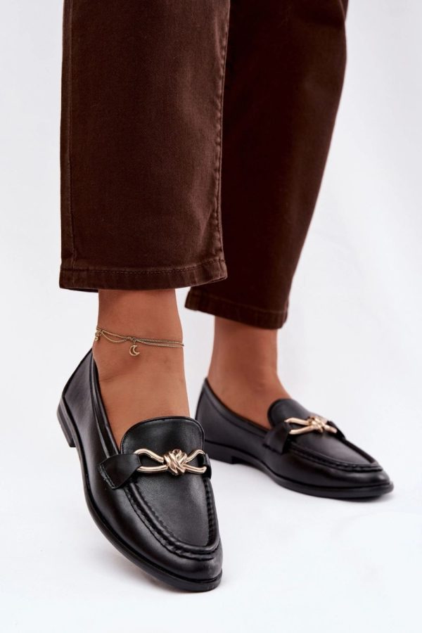 Black Loafers in Moccasins, Loafers with Fabric, Footbed, Upper Height and Heel Height