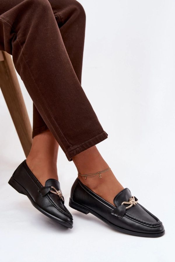 Black Loafers in Moccasins, Loafers with Fabric, Footbed, Upper Height and Heel Height