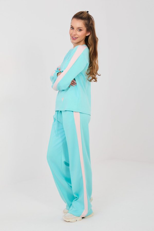 Green Set in Pants, Trousers, Shorts with Spandex, Polyester and Viscose