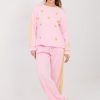 Pink Set in Pants, Trousers, Shorts with Spandex, Polyester and Viscose