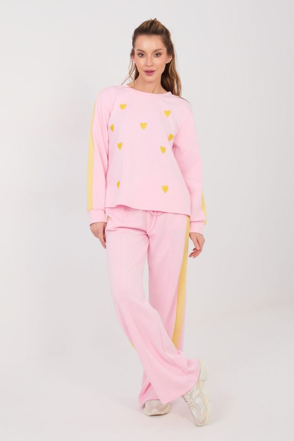 Pink Set in Pants, Trousers, Shorts with Spandex, Polyester and Viscose