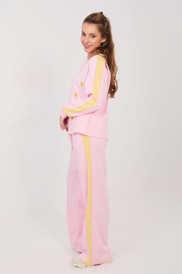 Pink Set in Pants, Trousers, Shorts with Spandex, Polyester and Viscose