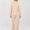 Beige Set in Pants, Trousers, Shorts with Spandex, Polyester and Viscose