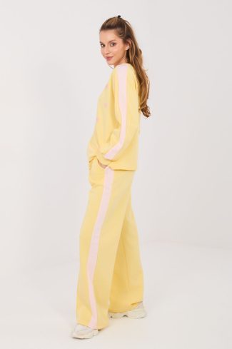 Yellow Set in Pants, Trousers, Shorts with Spandex, Polyester and Viscose