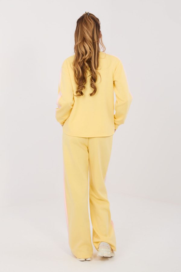 Yellow Set in Pants, Trousers, Shorts with Spandex, Polyester and Viscose