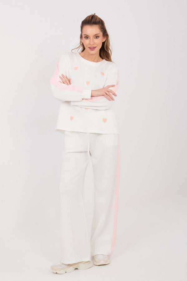 Beige Set in Pants, Trousers, Shorts with Spandex, Polyester and Viscose