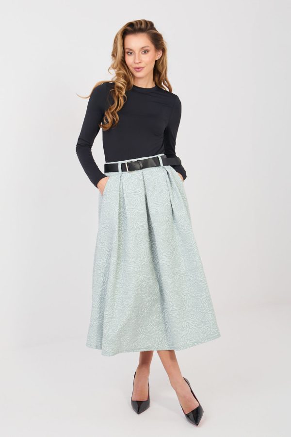Green Skirt in Skirts with Polyester and Viscose