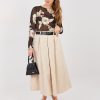Beige Skirt in Skirts with Polyester and Viscose