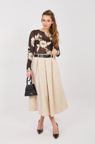 Beige Skirt in Skirts with Polyester and Viscose