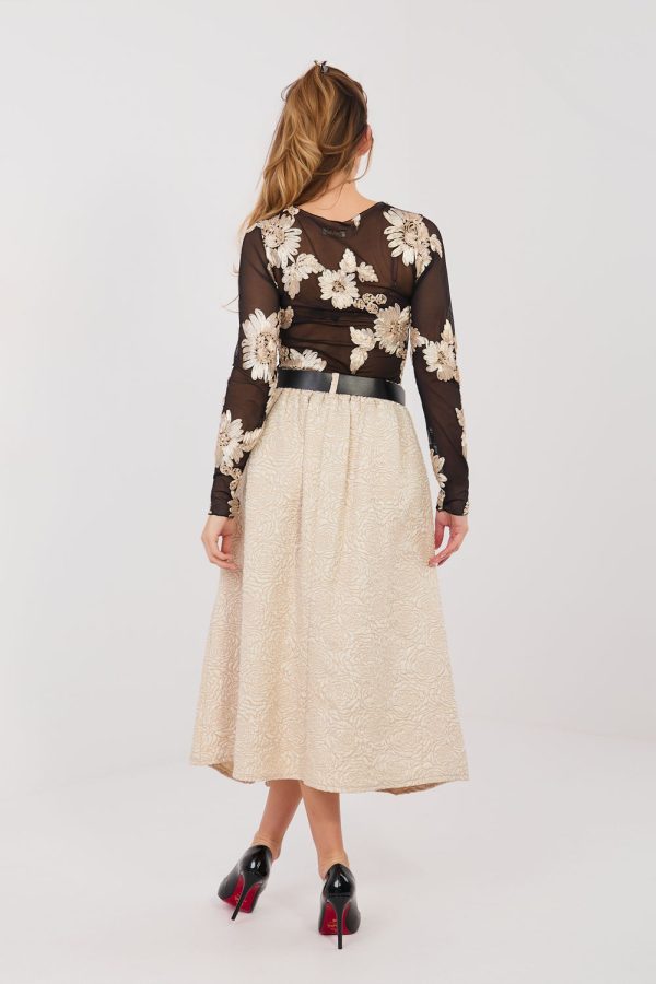 Beige Skirt in Skirts with Polyester and Viscose