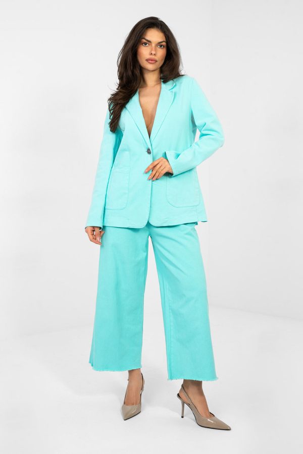 Blue Jacket in Jackets, Vests For Women with Cotton and Spandex