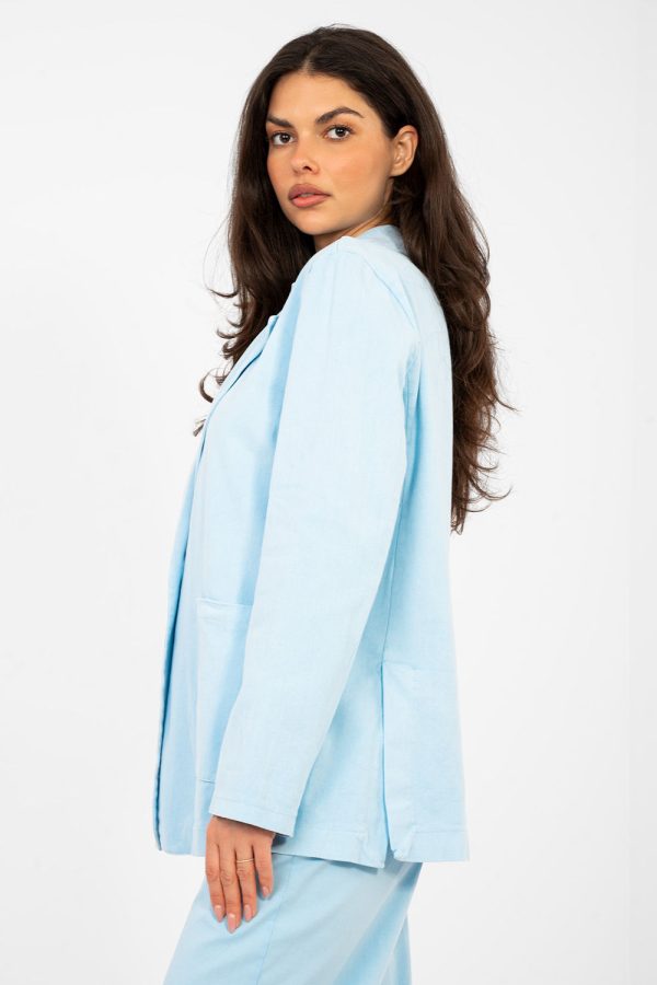 Blue Jacket in Jackets, Vests For Women with Cotton and Spandex