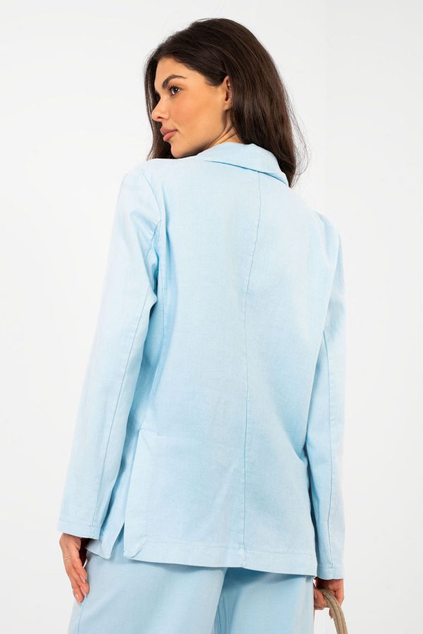 Blue Jacket in Jackets, Vests For Women with Cotton and Spandex