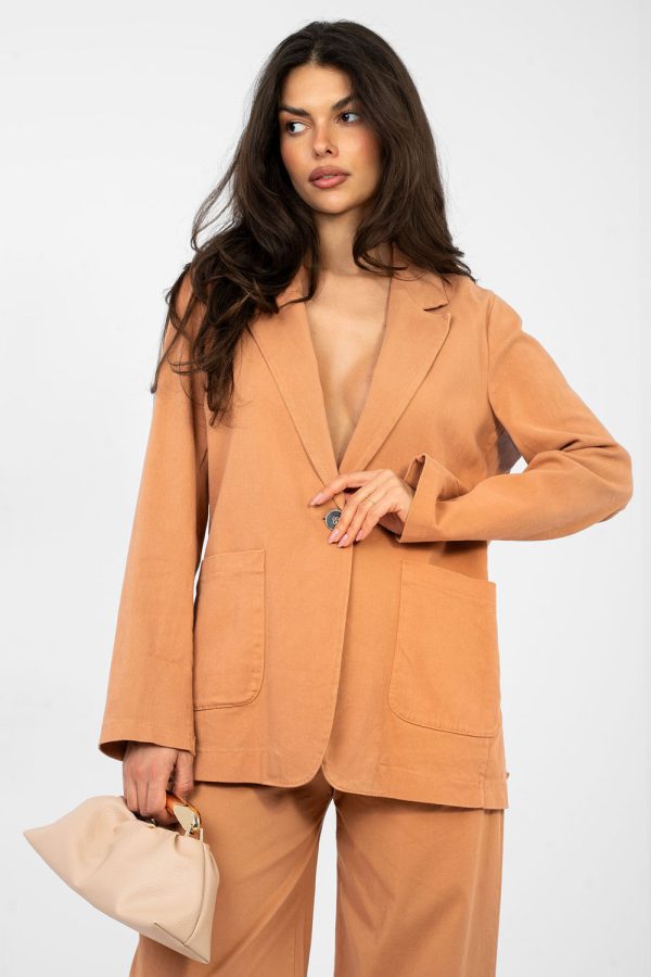 Orange Jacket in Jackets, Vests For Women with Cotton and Spandex