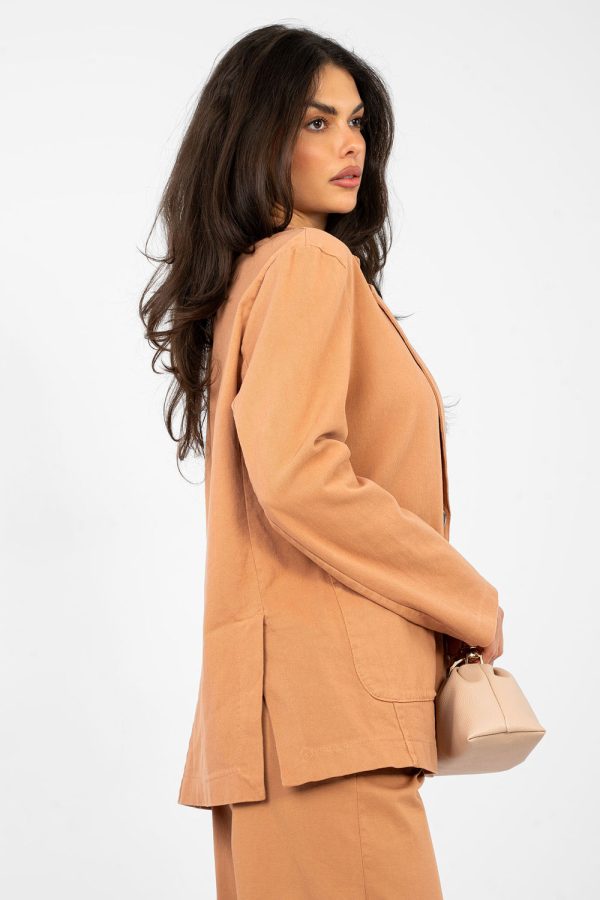 Orange Jacket in Jackets, Vests For Women with Cotton and Spandex