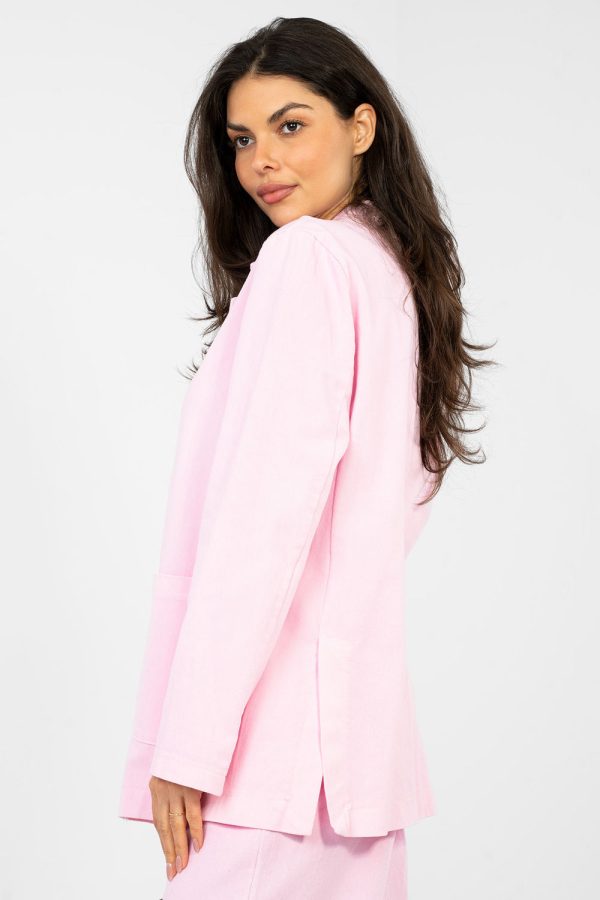 Pink Jacket in Jackets, Vests For Women with Cotton and Spandex