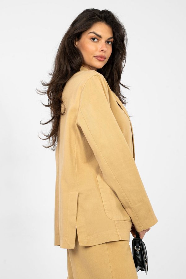 Brown Jacket in Jackets, Vests For Women with Cotton and Spandex