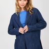 Navy Blue Jacket in Jackets, Vests For Women with Cotton