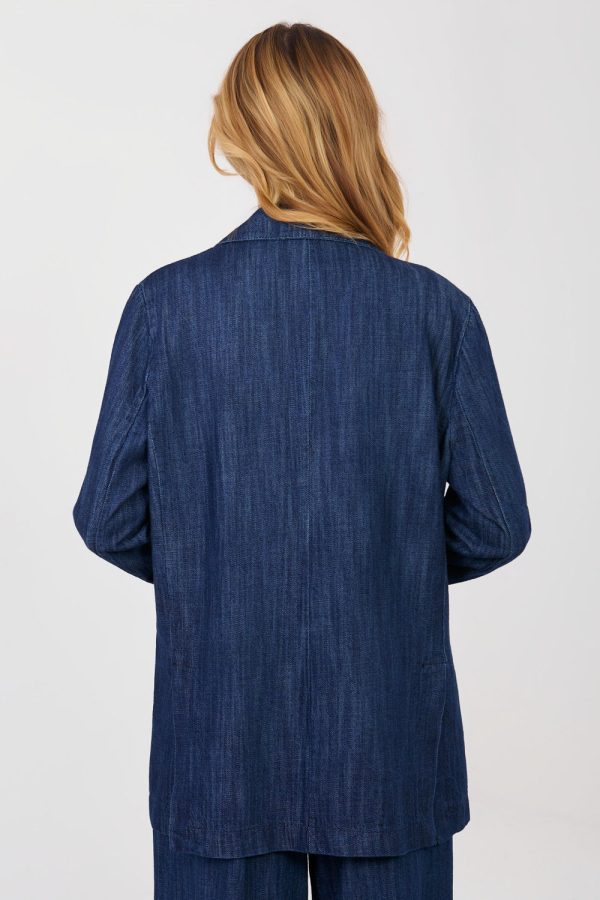 Navy Blue Jacket in Jackets, Vests For Women with Cotton