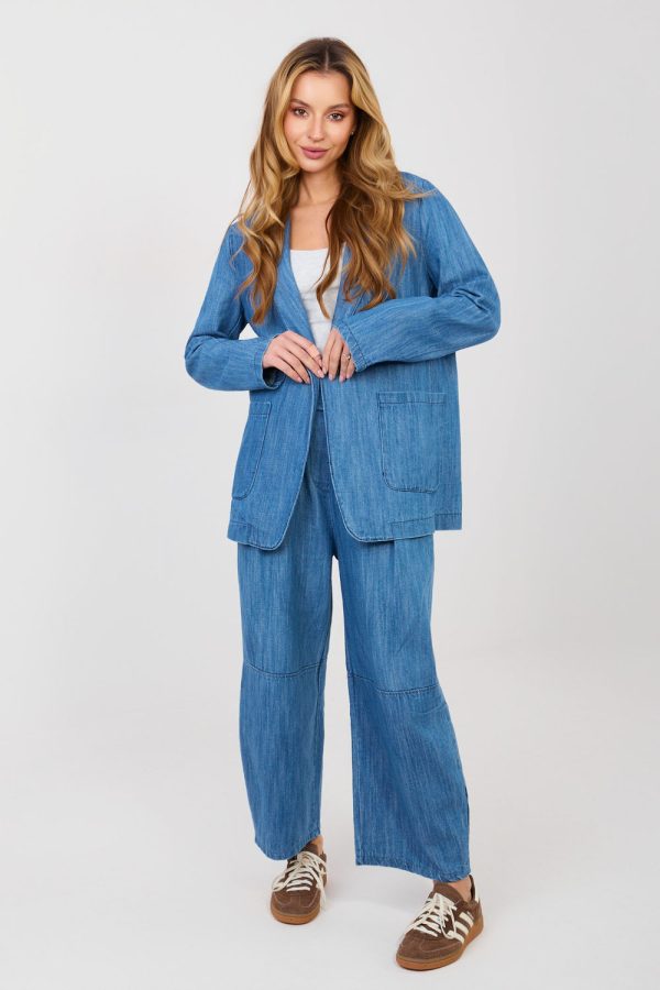 Blue Jacket in Jackets, Vests For Women with Cotton
