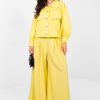 Yellow Long Sleeve Shirt in Shirts For Women with Cotton and Spandex