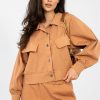 Orange Long Sleeve Shirt in Shirts For Women with Cotton and Spandex