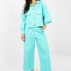 Blue Long Sleeve Shirt in Shirts For Women with Cotton and Spandex