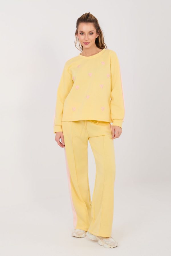 Yellow Set in Pants, Trousers, Shorts with Spandex, Polyester and Viscose