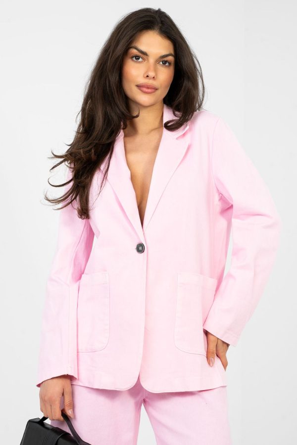Pink Jacket in Jackets, Vests For Women with Cotton and Spandex