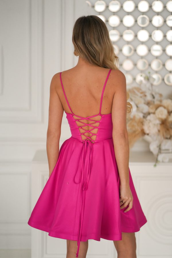 Violet Short Dress in Evening Dresses with Spandex and Polyester