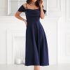 Navy Blue Evening Dress in Evening Dresses with Spandex and Polyester