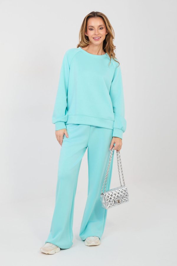 Green Set in Pants, Trousers, Shorts with Spandex, Polyester and Viscose
