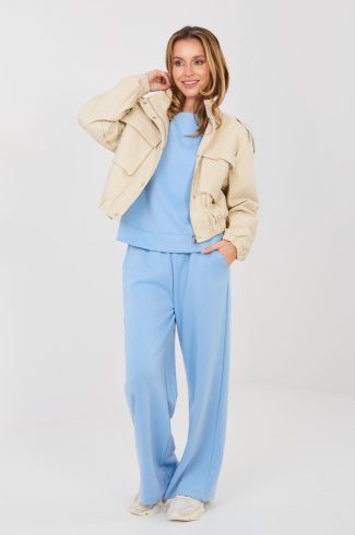 Blue Set in Pants, Trousers, Shorts with Spandex, Polyester and Viscose