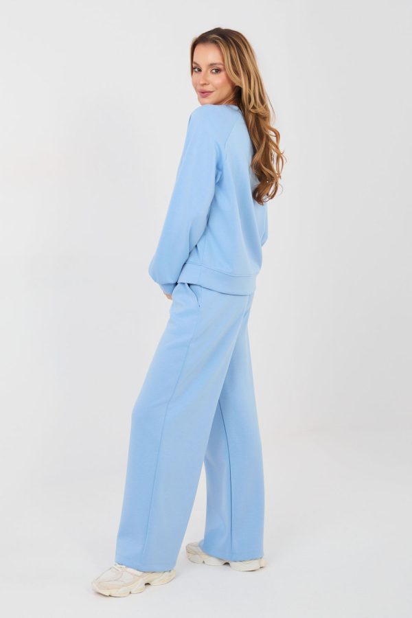 Blue Set in Pants, Trousers, Shorts with Spandex, Polyester and Viscose