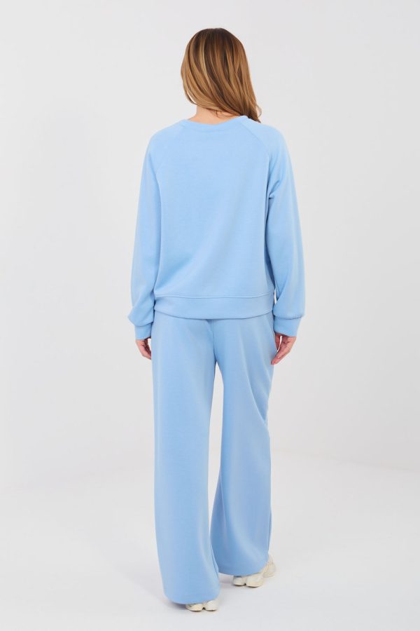 Blue Set in Pants, Trousers, Shorts with Spandex, Polyester and Viscose