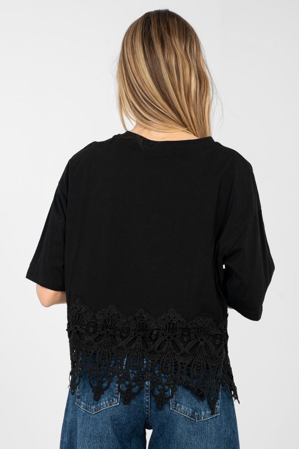 Black Blouse in Women`s Blouses, Tunics with Cotton and Spandex