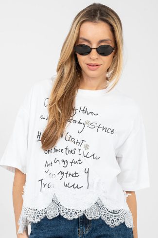 White Blouse in Women`s Blouses, Tunics with Cotton and Spandex