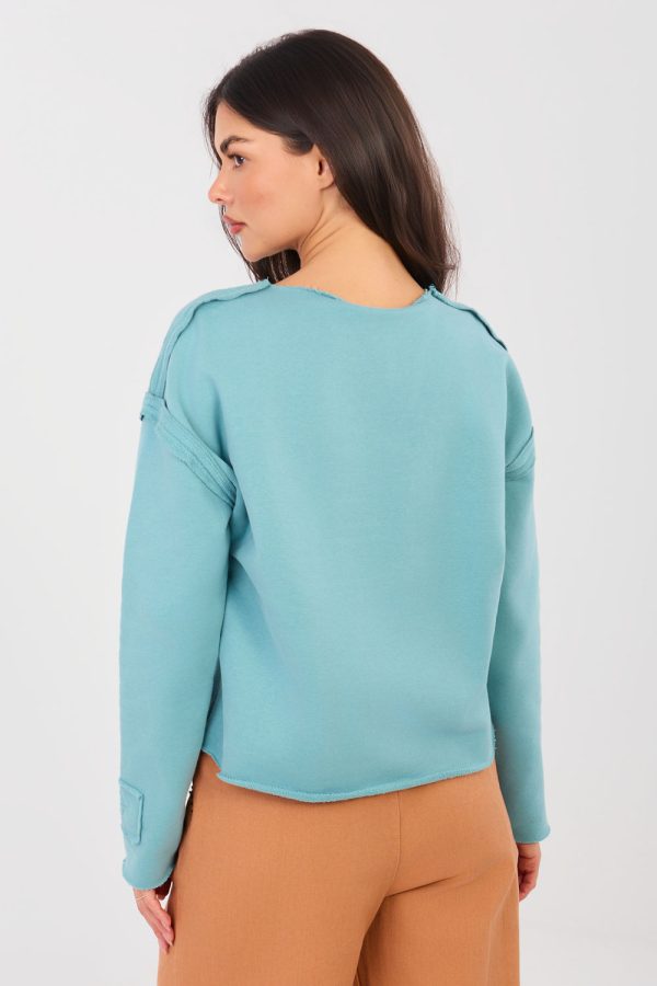 Blue Sweatshirt in Sweatshirts For Women with Cotton and Spandex