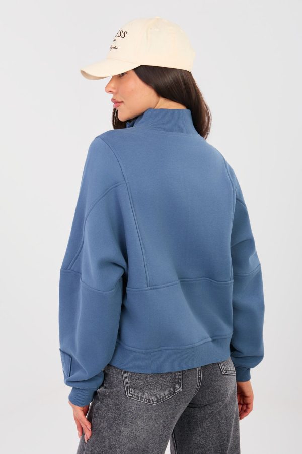 Blue Sweatshirt in Sweatshirts For Women with Cotton and Spandex