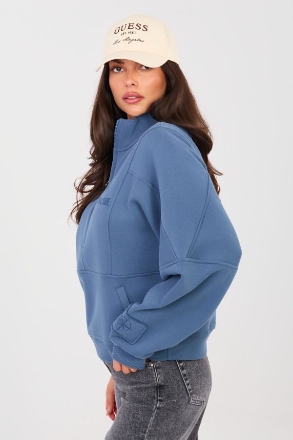 Blue Sweatshirt in Sweatshirts For Women with Cotton and Spandex