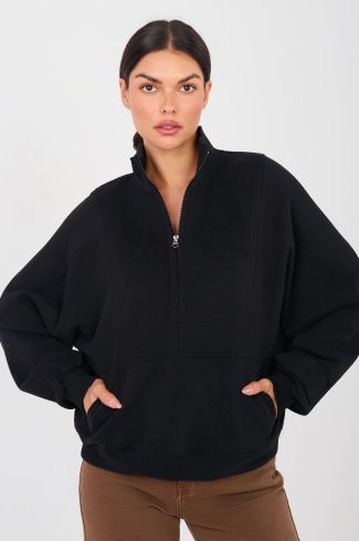 Black Sweatshirt in Sweatshirts For Women with Cotton and Spandex