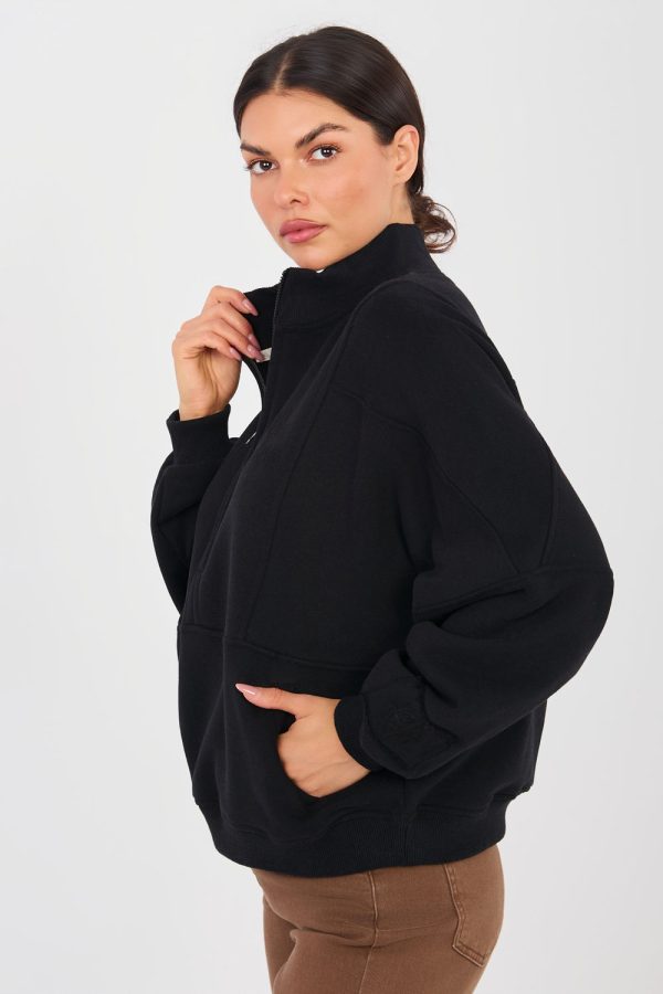 Black Sweatshirt in Sweatshirts For Women with Cotton and Spandex