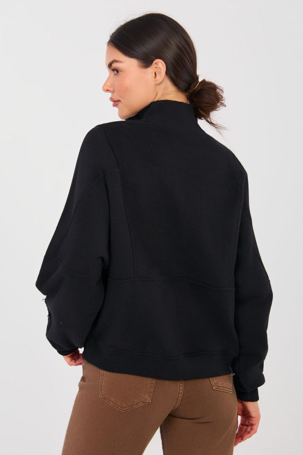 Black Sweatshirt in Sweatshirts For Women with Cotton and Spandex